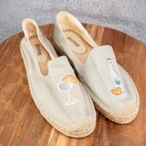 Soludos Drink Bottle Espadrille Slip On Womens Size 9 EUC